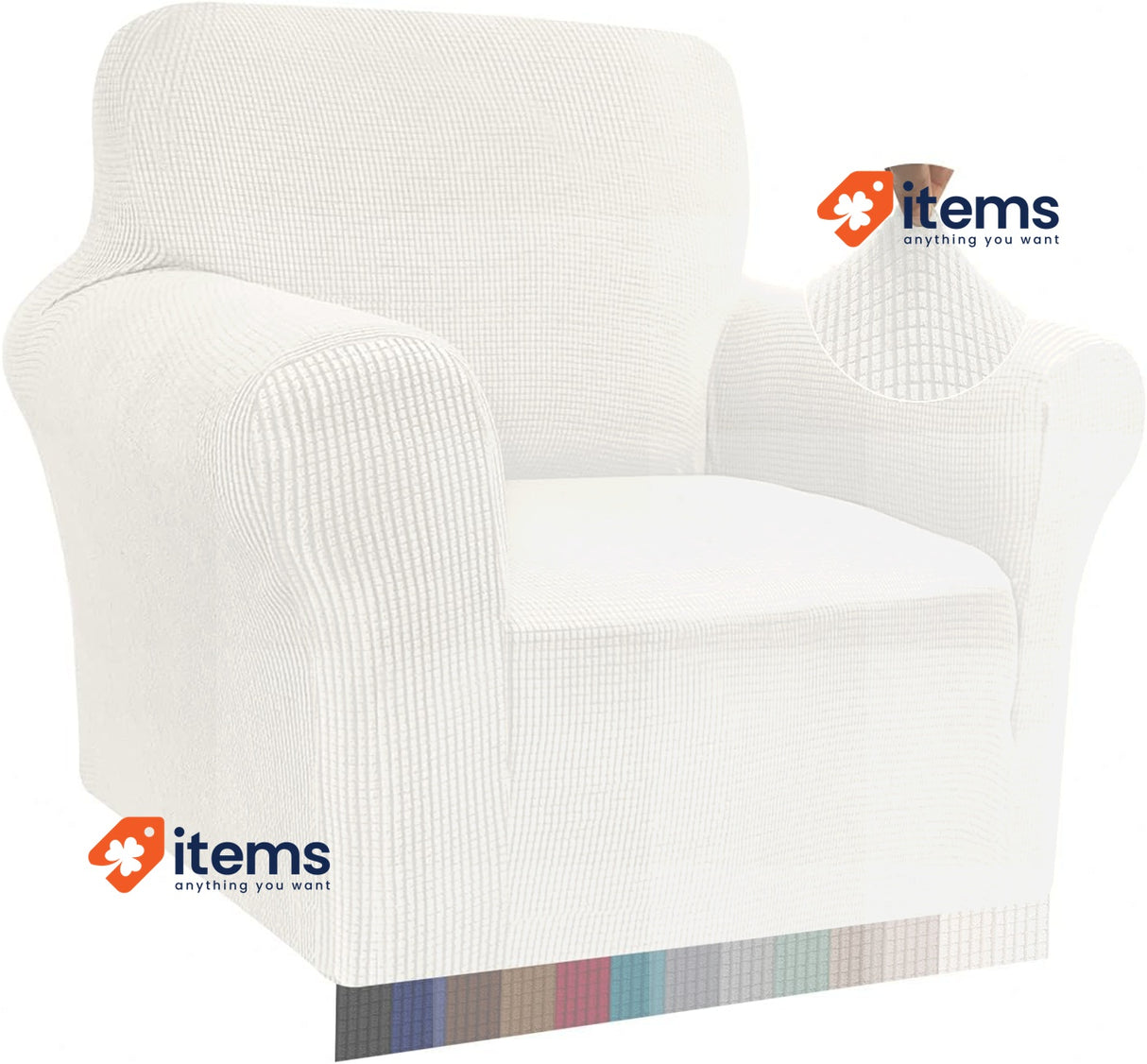 Granbest High Stretch Sofa Cover Modern Sofa Throw 1 Seater, Cream