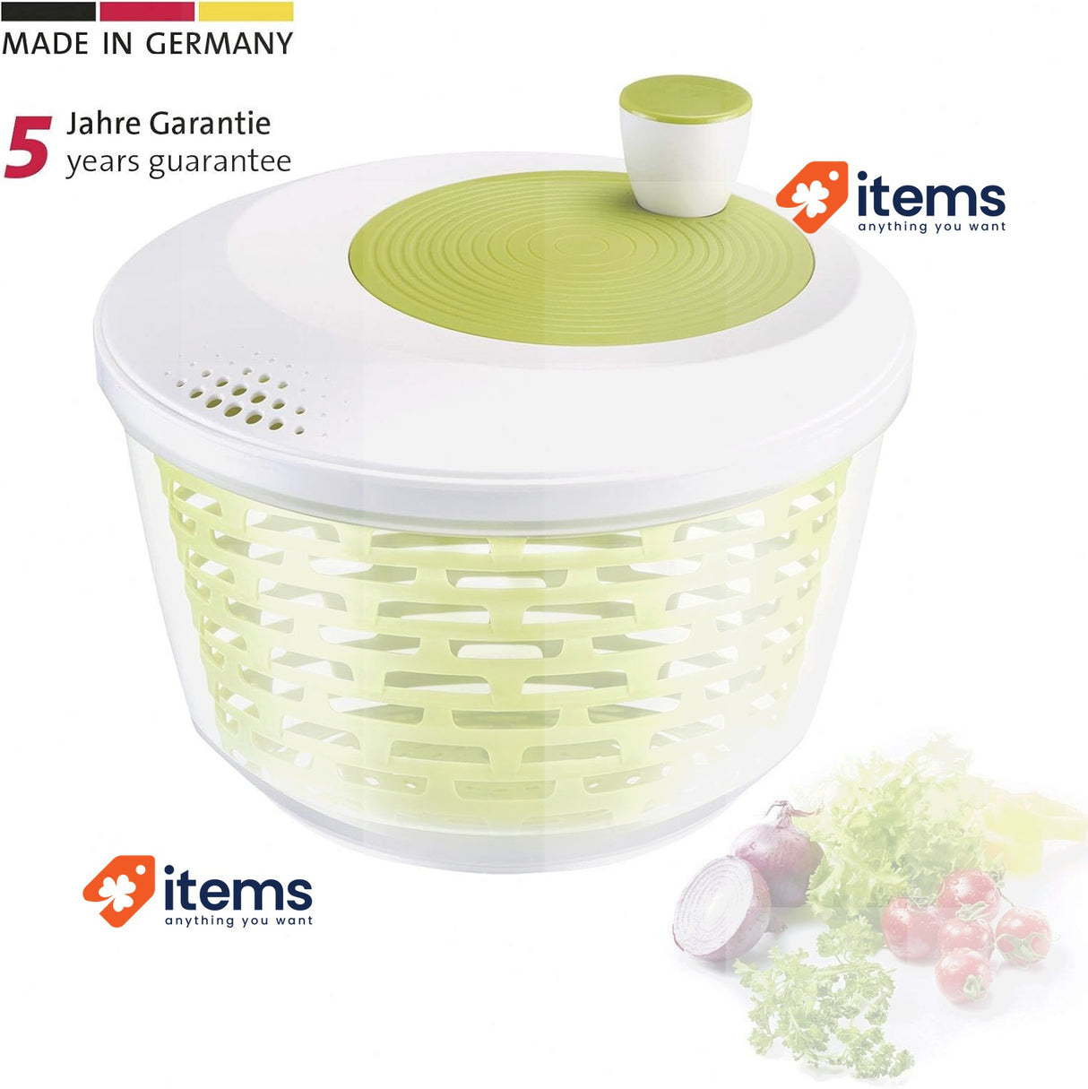 Westmark Salad Spinner, Capacity: 4.4 litres, ø 23.5 cm, Plastic BPA-free