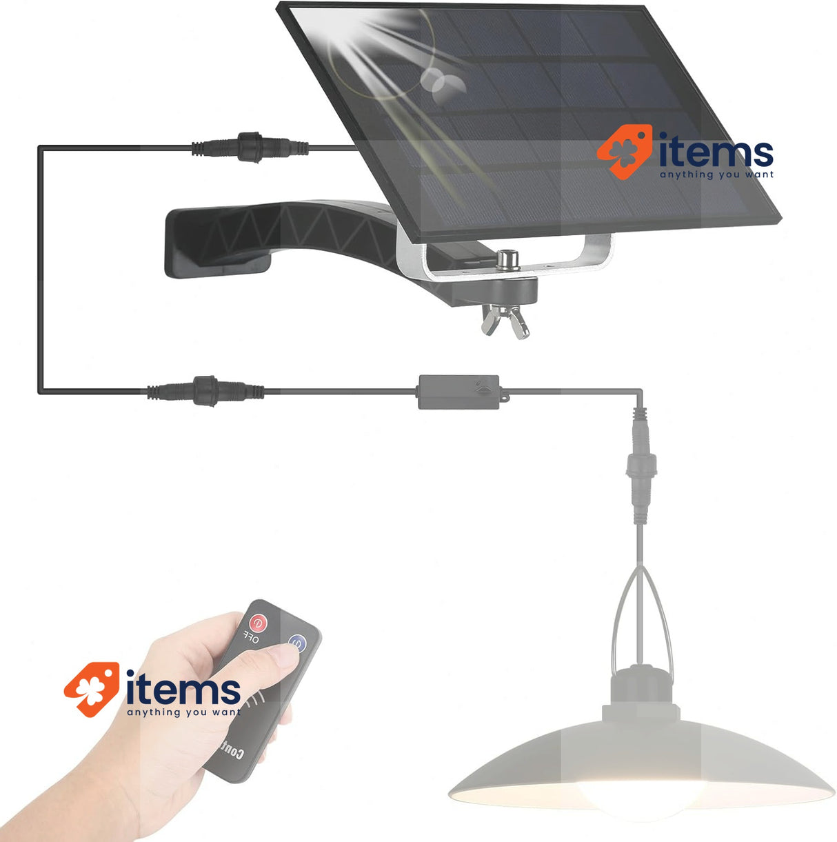 ENCOFT Solar Lights Outdoor LED IP65 Waterproof Shed Pendant Light Remote 3M