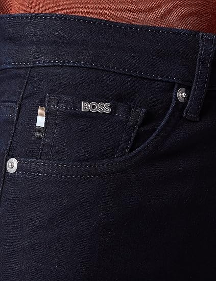 BOSS Women's Jeans Midi Dress Asymmetric Neckline Black XL