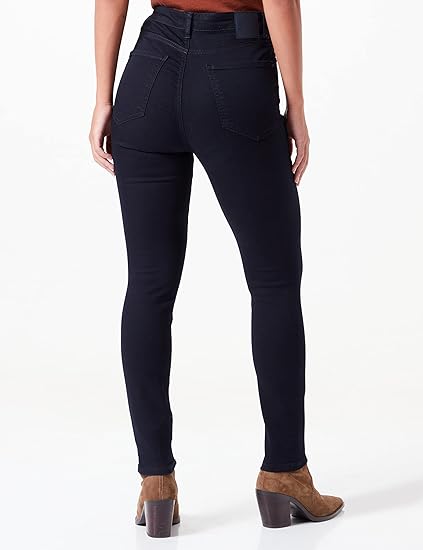 BOSS Women's Jeans Midi Dress Asymmetric Neckline Black XL