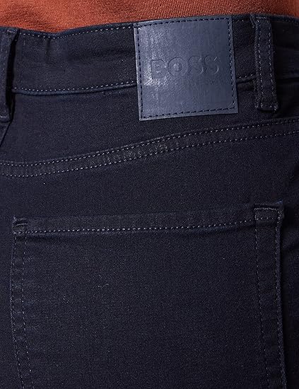 BOSS Women's Jeans Midi Dress Asymmetric Neckline Black XL