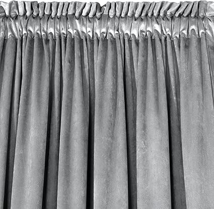 Eurofirany Design91 ROSA Soft Plain Opaque Velvet Curtain W53 x L118 Silver