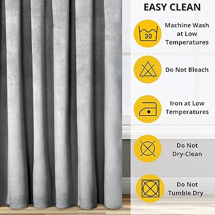 Eurofirany Design91 ROSA Soft Plain Opaque Velvet Curtain W53 x L118 Silver