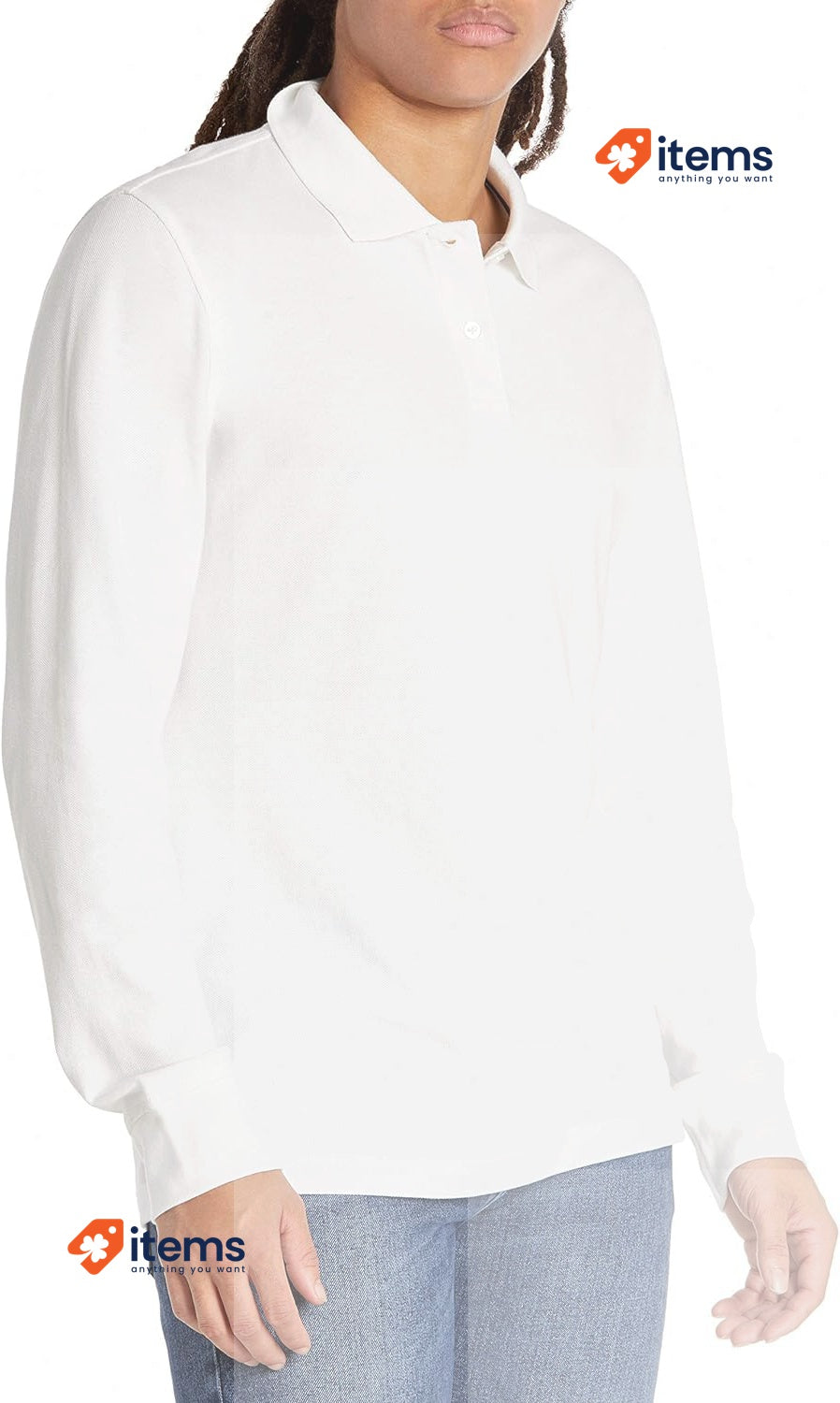 Amazon Essentials Men's Slim - Fit Long Sleeve Pique Polo White, Size Medium