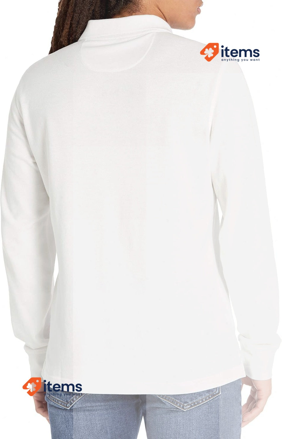 Amazon Essentials Men's Slim - Fit Long Sleeve Pique Polo White, Size Medium