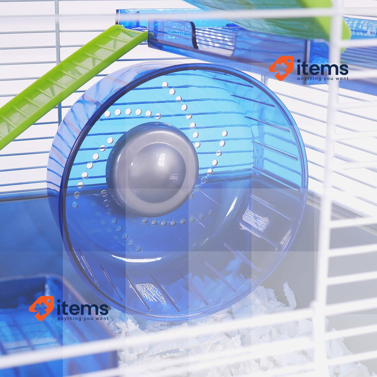 Rosewood Pico - Hamster Exercise Wheel with Stand, Blue 17cm Diameter Quiet