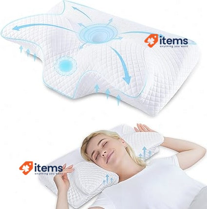 HOMCA Ergonomic Cervical Pillow Memory Shape Pillow, Orthopedic Neck Support