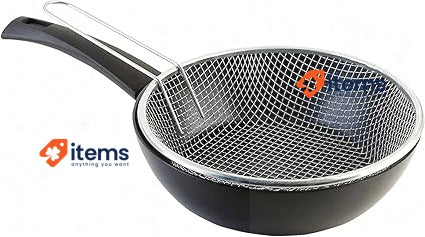 WECOOK Ecogreen Frying Pan With Basket 20 Cm Black PFOA Induction Non - Stick