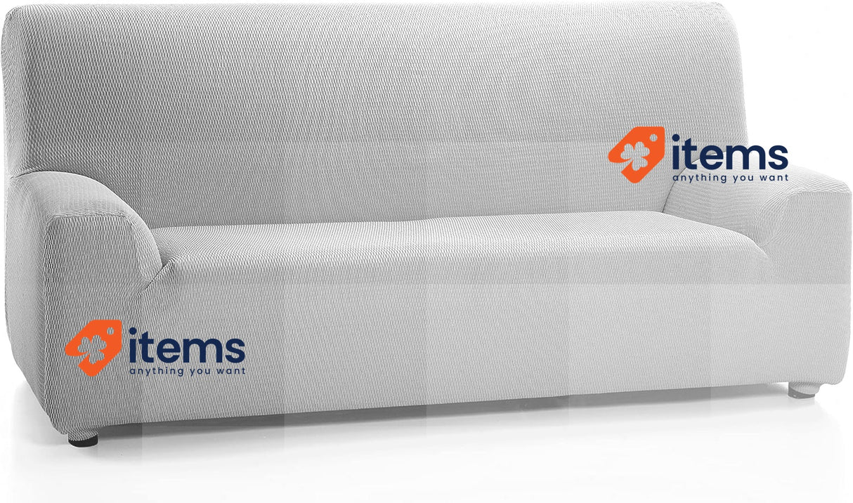 Martina Home Tunez Elastic Sofa Cover Cotton Plastic Grey (Alma) 4 Seater
