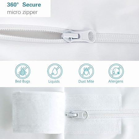 Bedecor Zippered Waterproof Breathable Terry Towelling - 90x190+16cm