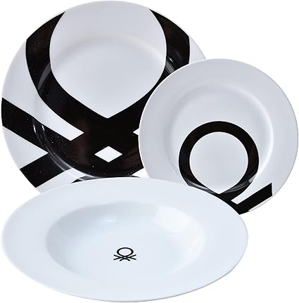 United Colors of Benetton BE107 Set 18pcs Logo Black Print Casa Benetton