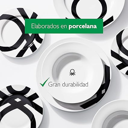 United Colors of Benetton BE107 Set 18pcs Logo Black Print Casa Benetton