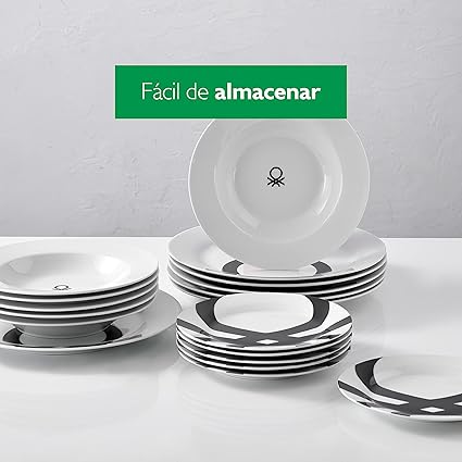 United Colors of Benetton BE107 Set 18pcs Logo Black Print Casa Benetton