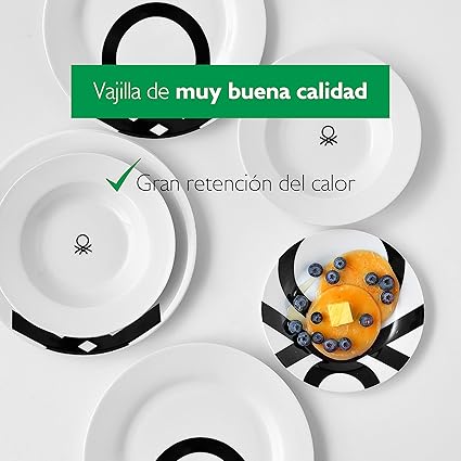 United Colors of Benetton BE107 Set 18pcs Logo Black Print Casa Benetton