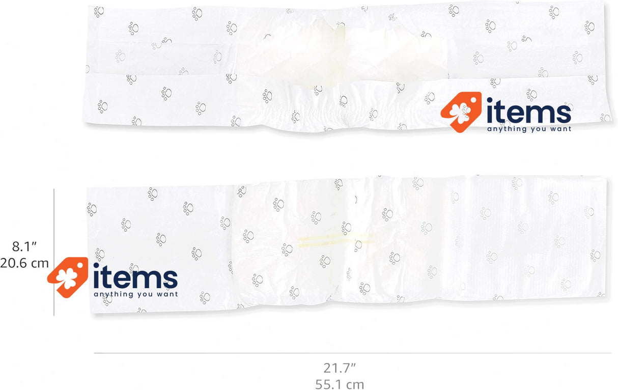 Amazon Basics Disposable Nappies for Male Dogs Only, Pack of 50 Small White Wrap