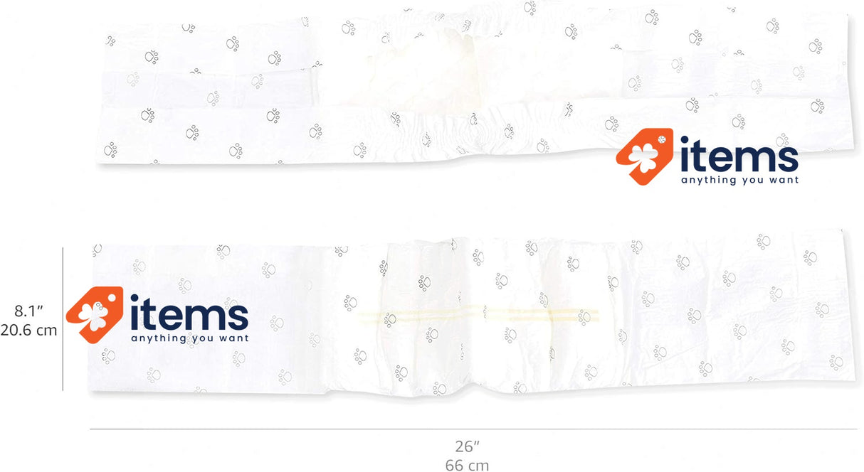 Amazon Basics Male Dog Wrap, Disposable Nappies - M, Pack of 50, White