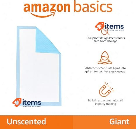 Amazon Basics Dog And Puppy Training Pads Leakproof Blue White 5 - Layer Design