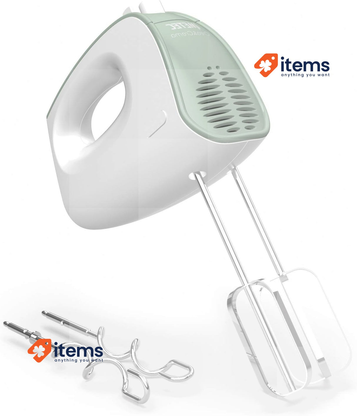 Imetec Crea&Crema Stainless Steel Plastic Electric Mixer, Extra Long Whisks 5