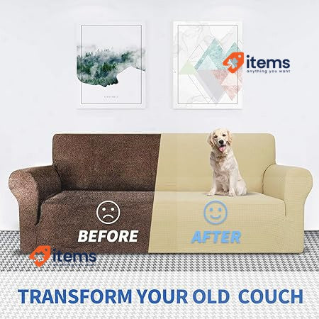 MAXIJIN Super Stretch Sofa Cover for 2 Seater Sofa 2 Seat, Beige
