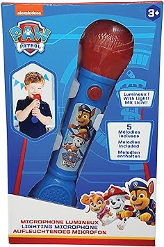 LEXIBOOK MIC80PA Paw Patrol Microphone for Children, Musical Toy Game Blue/red