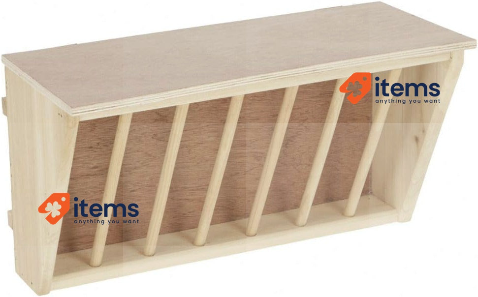 Kerbl Wooden Hay Rack with Board for Rabbits, Rabbits 37 x 17 x 20 cm