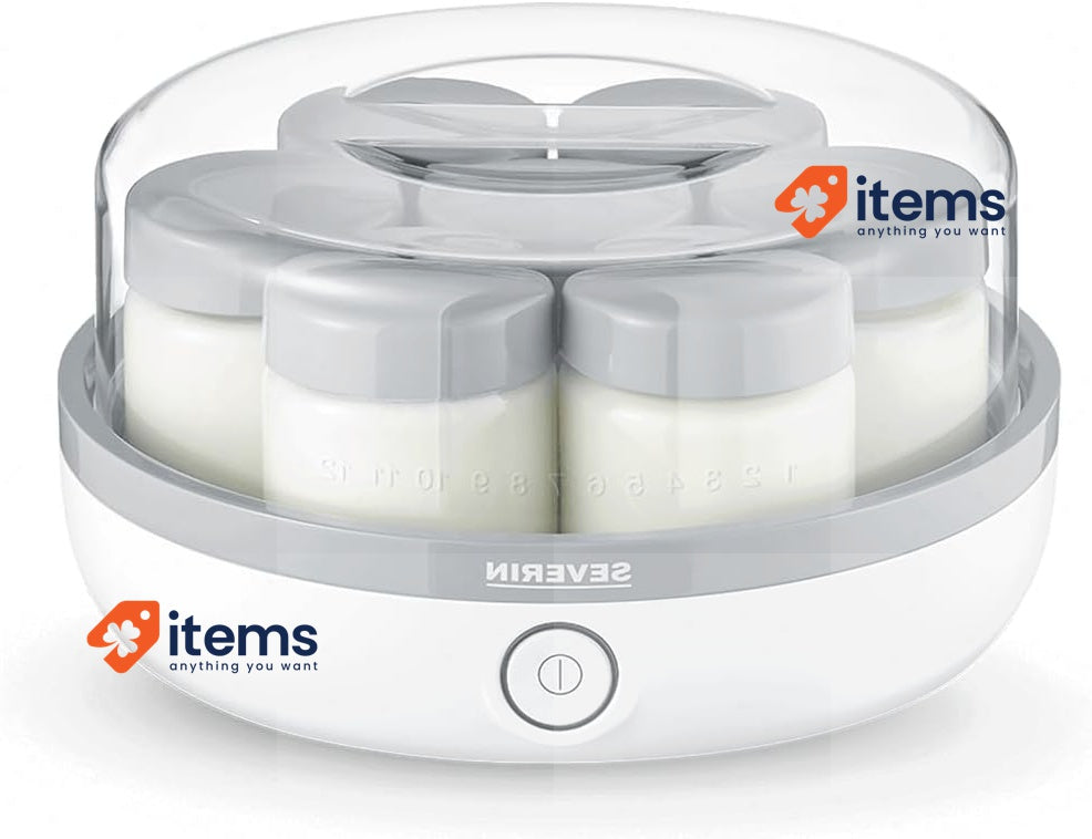 SEVERIN JG 3518 Yogurt Maker, Plastic, White/Grey