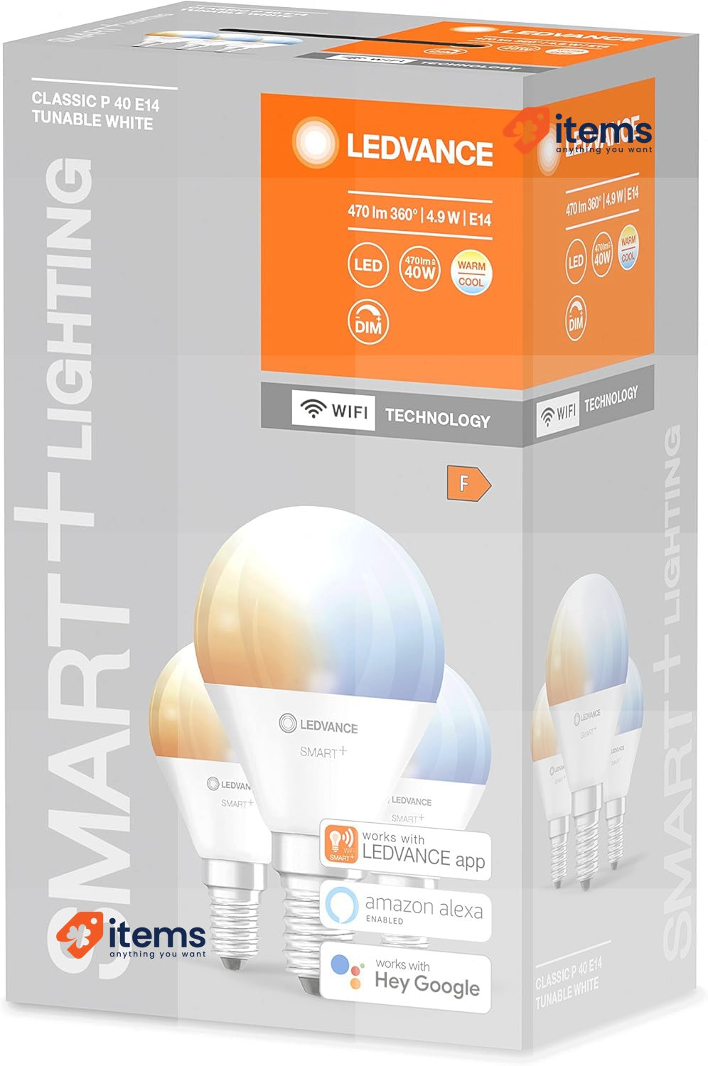 Ledvance 4058075485976 Smart Home 5W, Clear 3 Unit Smart Bulb 40W Equivalent