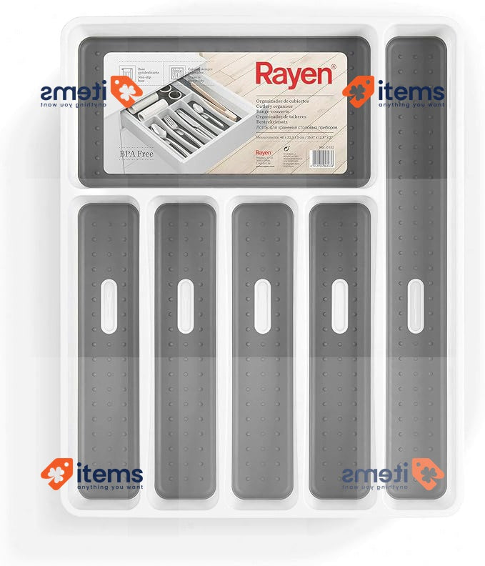 Rayen Cutlery Organizer, White Medida: 40 X 32,5 5 Cm Storage Rayen | Non-Slip