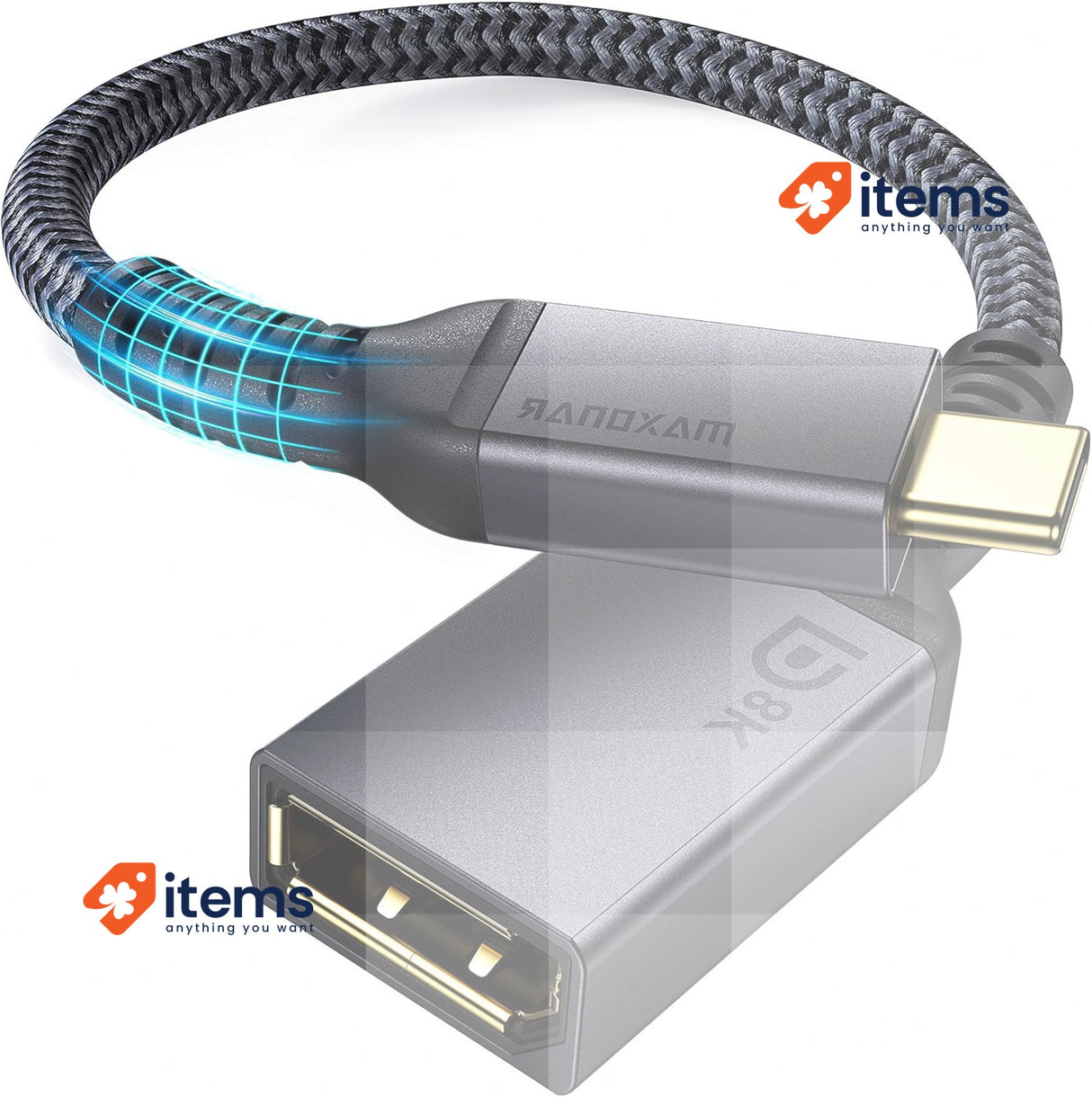 Maxonar USB C To Displayport Adapter 8K@60Hz DP1.4 4K@60Hz Black HBR3 VESA 120Hz