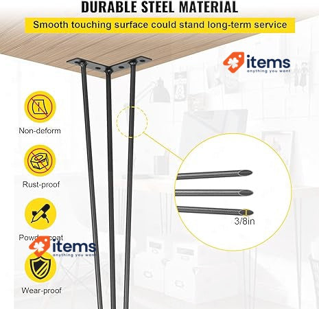 Happybuy Patterns For Cabon Steel Tables 4 Feet 100kg Capacity Black - 100 KG