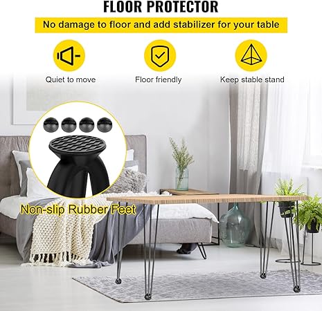 HappyBuy patterns for Cabon Steel Tables, 4 feet, 100kg Capacity Black