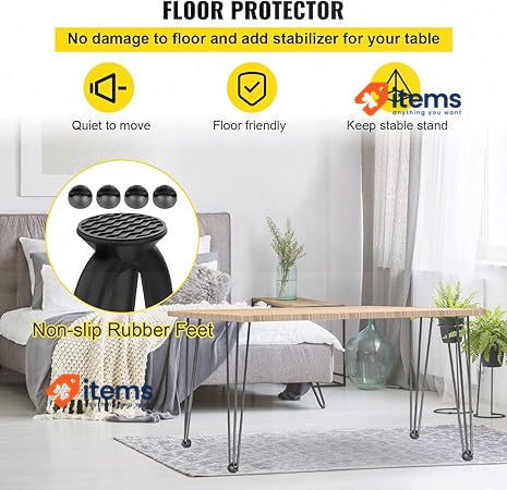 Happybuy Patterns For Cabon Steel Tables 4 Feet 100kg Capacity Black - 100 KG