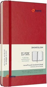 Moleskine - 18 Month Weekly Planner/Diary Colour Scarlet Red, 208 Pages 21 cm