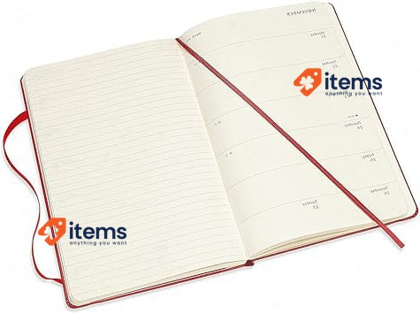Moleskine - 18 Month Weekly Planner/Diary Colour Scarlet Red, 208 Pages 21 cm