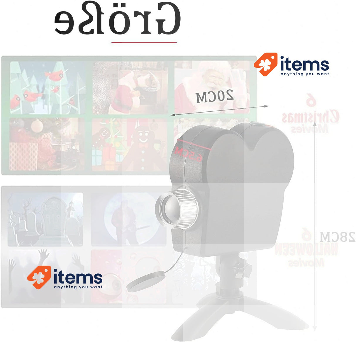 Halloween Window Projector 12 Film To Decorate Festival at Home Garden Black