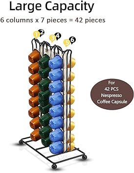 Support Coffee Capsule Holder for 42 Pieces Nespresso Coffee Capsulas Stand