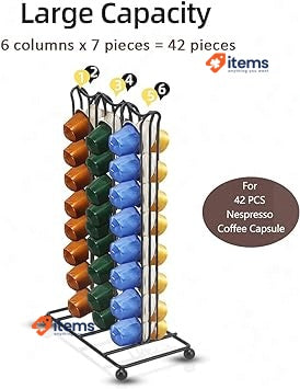Support Coffee Capsule Holder for 42 Pieces Nespresso Coffee Capsulas Stand Rack