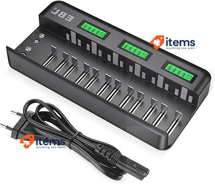 EBL LCD Battery Charger, Universal Charger for AA AAA CD 9V Ni-MH Batteries