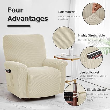 ele ELEOPTION Recliner Sofa Cover Massage Chair (Beige)