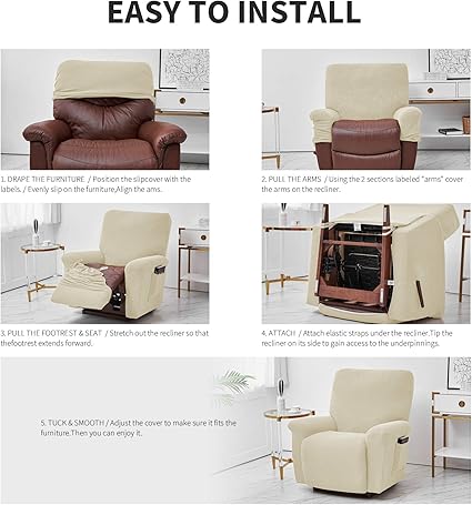 ele ELEOPTION Recliner Sofa Cover Massage Chair (Beige)