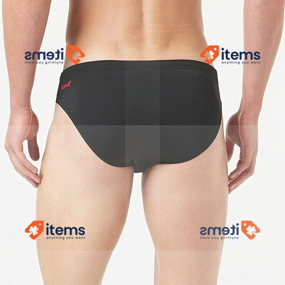 Speedo Men's Tech Panel Briefs 7cm Black Swimwear Swimming Sporting Goods