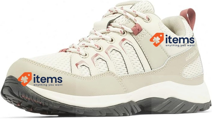 Columbia Women's Granite Trail Waterproof Hiking Shoe Titanium X Red Onion Grey