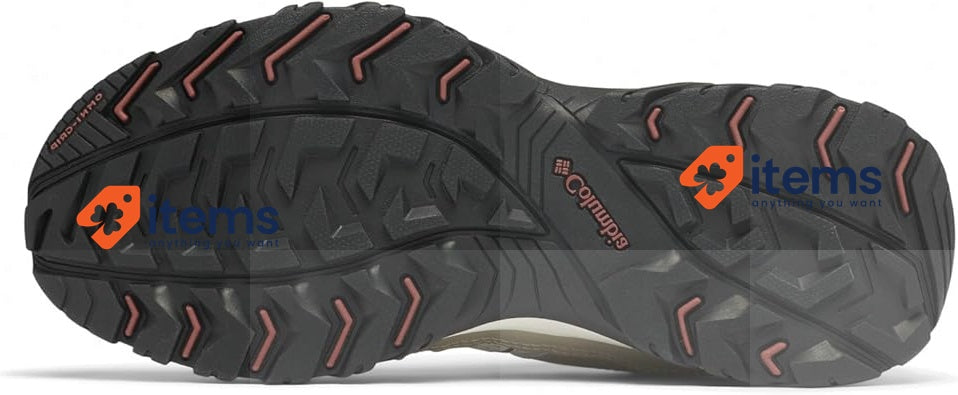 Columbia Women's Granite Trail Waterproof Hiking Shoe Titanium X Red Onion Grey