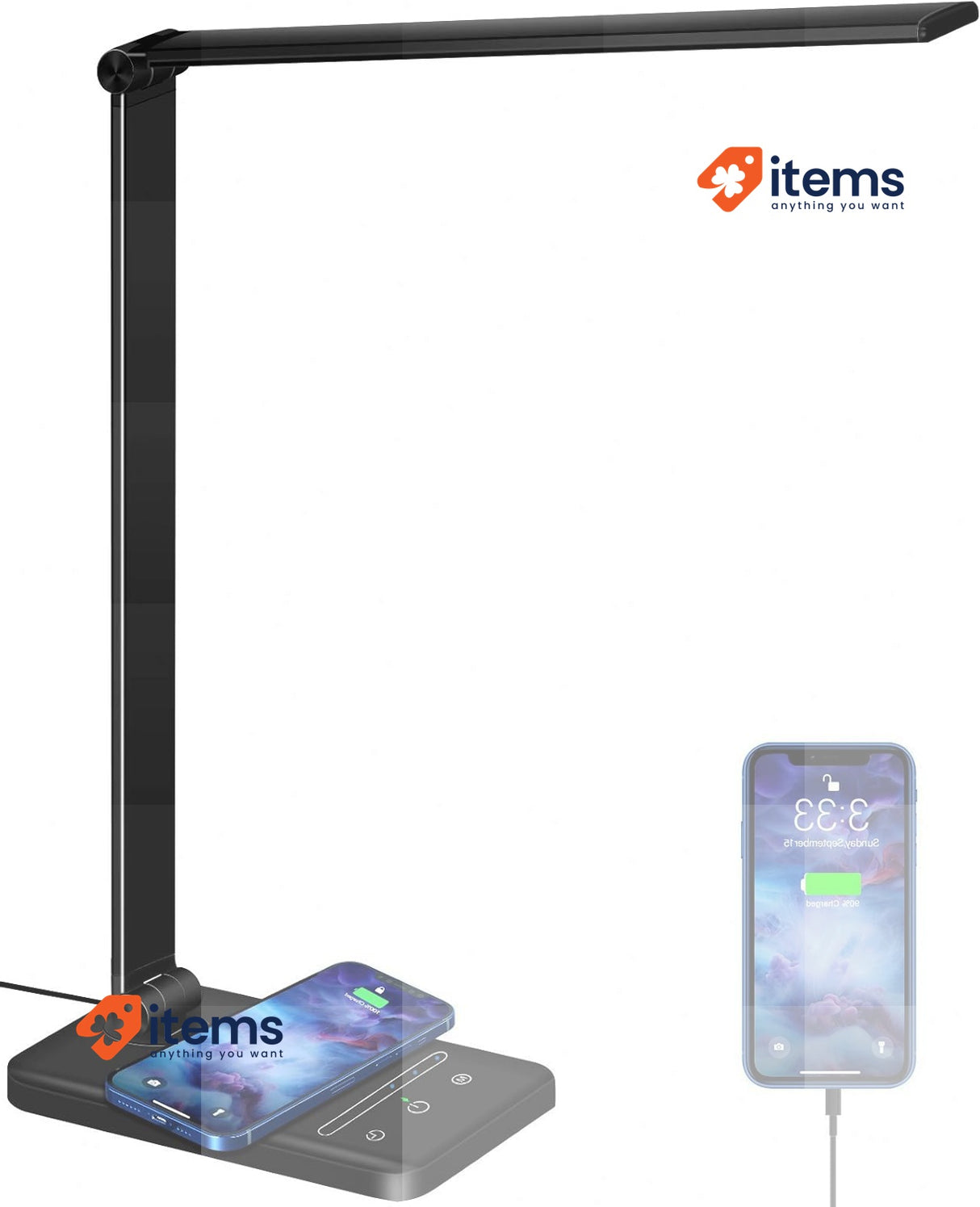 SLATOR Desk Lamp with Wireless Quick Charger, USB Charging Port