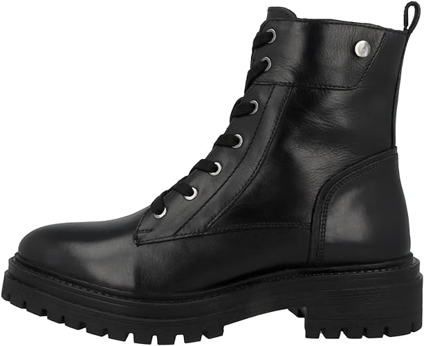 Geox Women's D Iridea C Ankle Adjustable Leather Boots Black, Size 6 UK (39 EU)