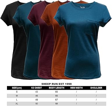 SHEEP RUN 100% Merino Wool Women's Lightweight Hiking Running Yoga T Shirt