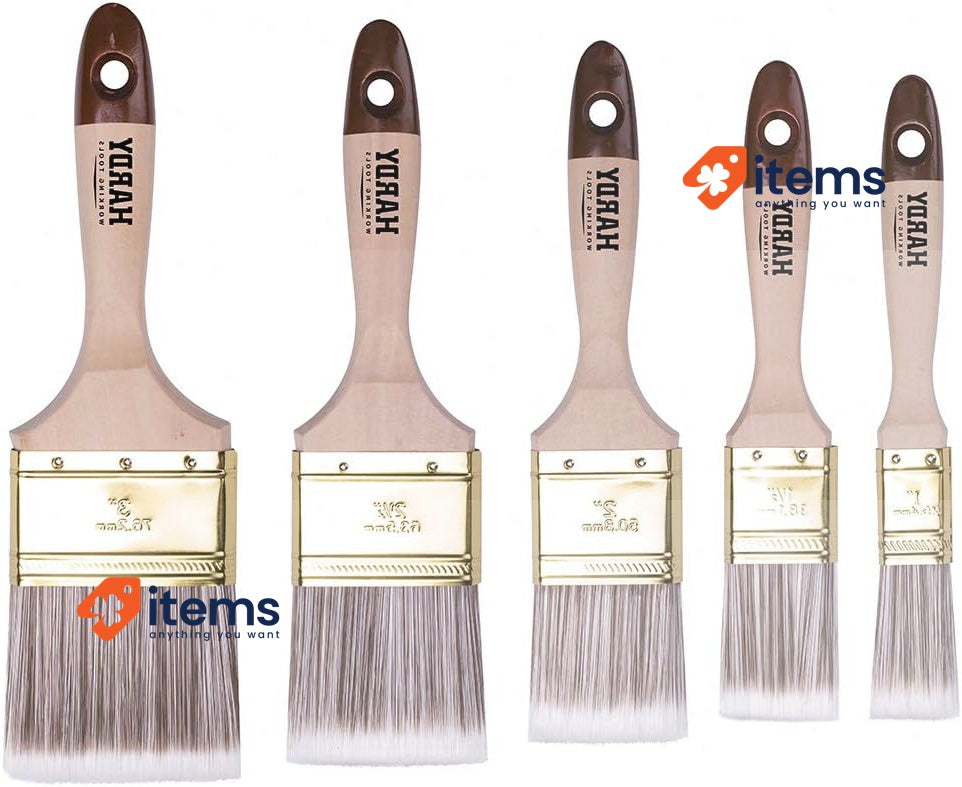 HARDY WORKING TOOLS Series 45 Flat Brush Set 25 mm / 35 mm / 50 mm/ 60 mm/ 75mm