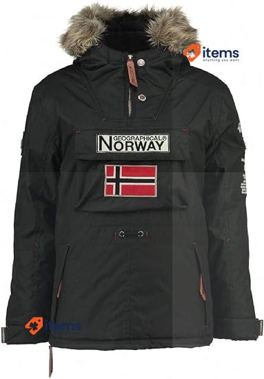 Geographical Norway Men s Boomerang Parka, Black, Size M (UK 38) Men's