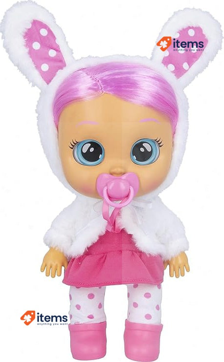 Cry Babies Dressy Coney - 12" Baby Doll | Pink Dress, Bunny Themed White